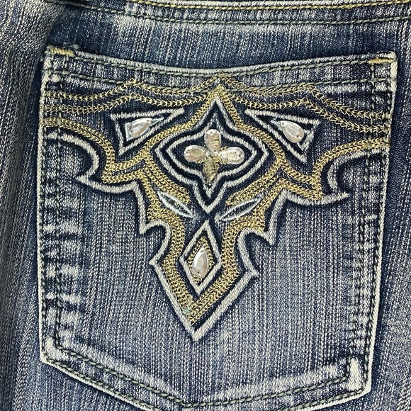 C’Est Toi Denim - C’est Toi Y2K Embroidered Flare bootcut Jeans w/ Gold Accents 15